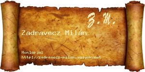 Zadravecz Milán névjegykártya